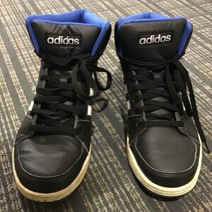 Adidas Men's Hoops Black, bleu, white High Top Basketball Shoes Size 11 (male)